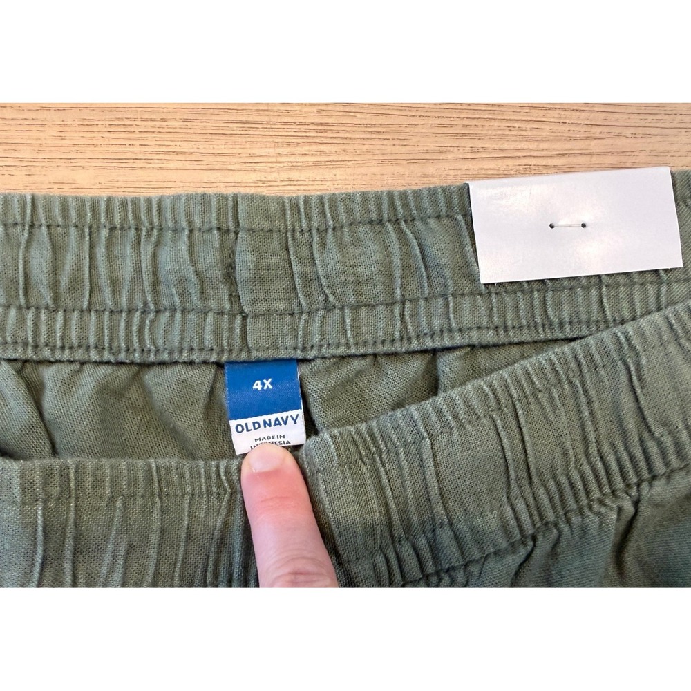 Old Navy High Waisted Linen Pants Olive Green Size 4X - Picture 5 of 5
